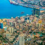 aerial view of city buildings in Tanzania during daytime
